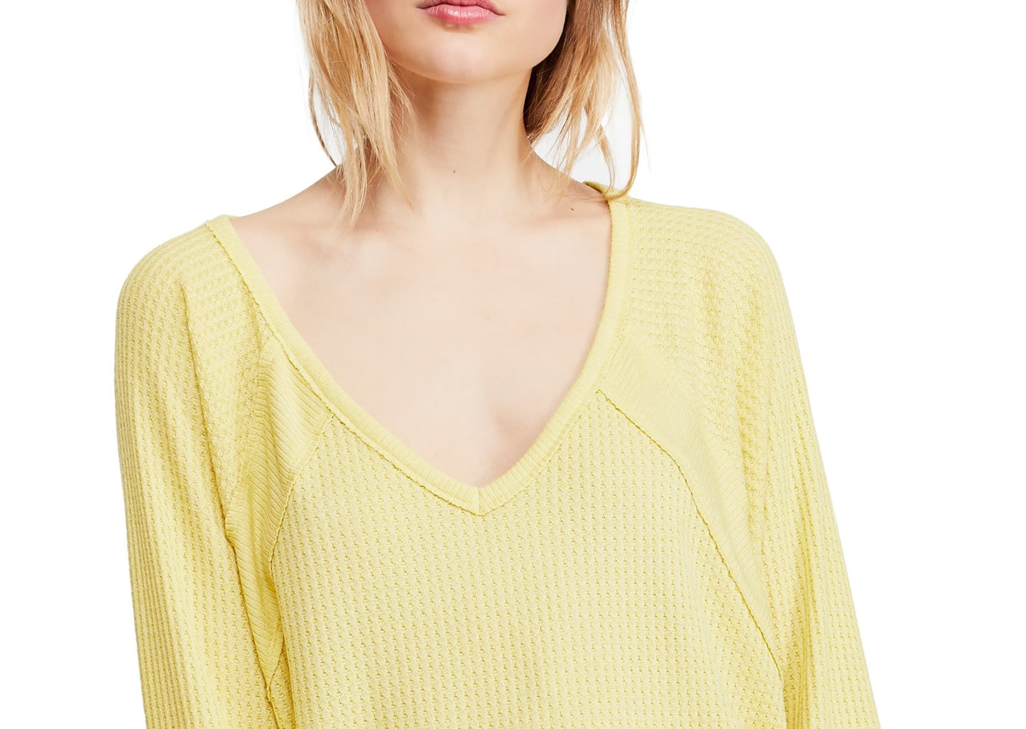 Free People Women's Santa Clara Thermal Top Yellow Size Medium