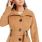 Madden Girl Juniors' Belted Skirted Coat Dark Beige Size Medium
