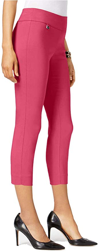 Alfani Women's Petite Tummy-Control Pull-On Capri Pants Pink Size 2P