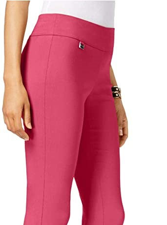 Alfani Women's Petite Tummy-Control Pull-On Capri Pants Pink Size 2P