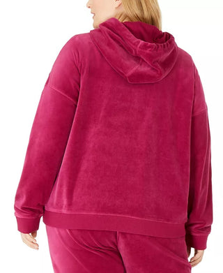 Calvin Klein Performance Women's Plus Size Logo-Tape Hoodie Dark Red Size 1X