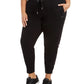 Calvin Klein Performance Women's Plus Size Active Fleece Jogger Pants Black Size 3X