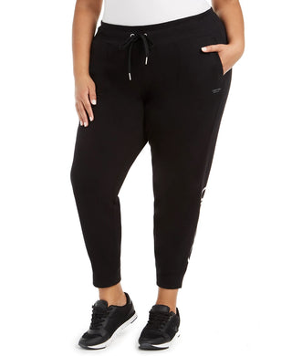 Calvin Klein Performance Women's Plus Size Active Fleece Jogger Pants Black Size 3X