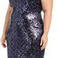 Teeze Me Women's Trendy Plus Sequin Dress Navy Size 20