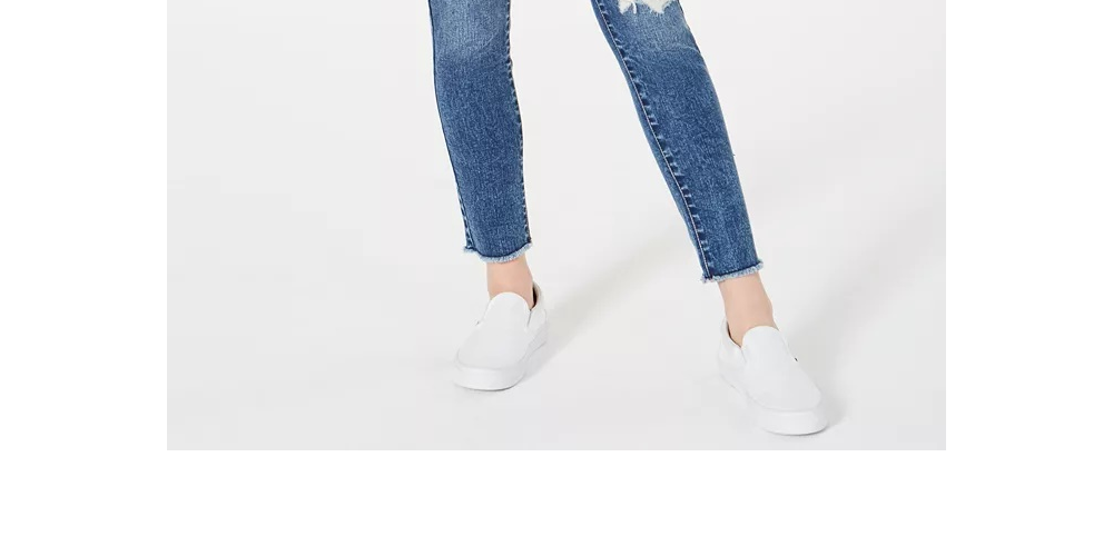 Dollhouse Juniors' Ripped Skinny Jeans With Belt Navy Size 11