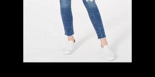 Dollhouse Juniors' Ripped Skinny Jeans With Belt Navy Size 11