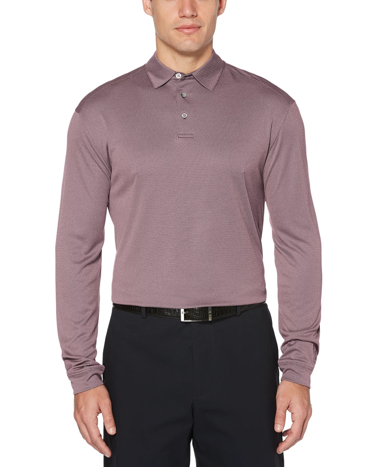 PGA Tour Men's Long-Sleeve Polo Dark Purple Size XX-Large