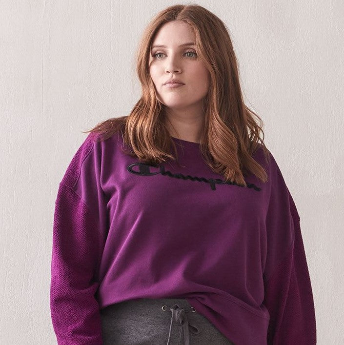 Champion Women's Plus Size Heritage Herringbone Sweatshirt Dark Purple Size 2X