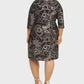 Robbie Bee Women's Plus Size Foil-Print Side-Knot Dress Black Size Extra Large