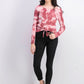 Ultra Flirt Juniors' Tie-Dye Thermal Top Red Size Extra Small
