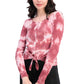 Ultra Flirt Juniors' Tie-Dye Thermal Top Red Size Extra Small