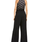 Ultra Flirt Juniors' Lace Paperbag-Waist Halter Jumpsuit Black Size X-Large