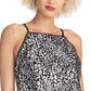 Rachel Roy Women's Printed MeshTrim Top Black Size Medium