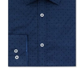 Ryan Seacrest Distinction Men's Ultimate Slim Fit   Performance Stretch Dobby Dress Shirt Blue Size 16X32-33