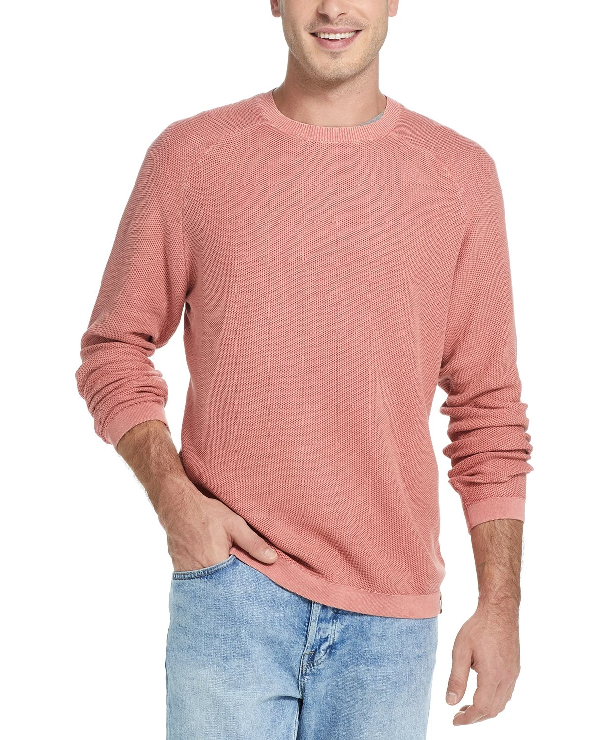 Weatherproof Vintage Men's Stonewashed Sweater Orange