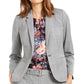 Calvin Klein Women's Windowpane Print Single Button Blazer Grey Size 6
