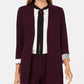 Calvin Klein Women's Roll Sleeve Open Front Blazer Purple Size 12