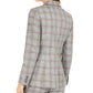Calvin Klein Women's One-Button Plaid Blazer Brown Size 16
