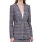 Calvin Klein Women's Plaid Tweed Blazer Brown Size 10