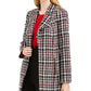 Calvin Klein Women's Tweed Plaid Topper Jacket Red Size 14