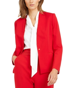 Calvin Klein Women's Single-Button Blazer Red Size 12