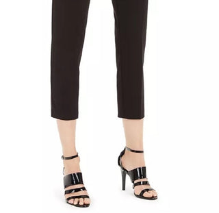 Calvin Klein Women's Piped-Trim Cropped Pants Black Size 8