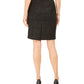 Calvin Klein Women's Metallic Tweed Pencil Skirt Black Size 8
