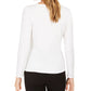 Calvin Klein Women's Embellished Neck Top White Size Medium