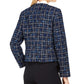 Calvin Klein Women's Tweed Frayed-Edge Jacket Blue Size 8