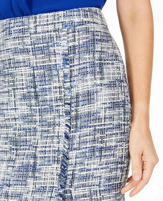 Calvin Klein Women's Tweed Pencil Skirt Blue Size 8