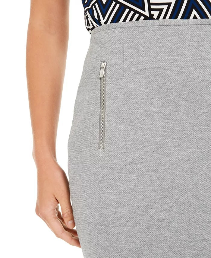 Calvin Klein Women's Zip-Pocket Pencil Skirt Gray Size 10