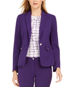 Calvin Klein Women's One-Button Blazer Purple Size 2