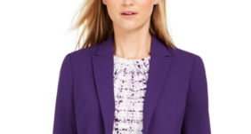 Calvin Klein Women's One-Button Blazer Purple Size 2