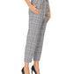Calvin Klein Women's Plaid Tie-Waist Pants Silver Size 8