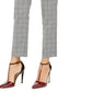 Calvin Klein Women's Windowpane-Print Belted Pants Gray Size 14