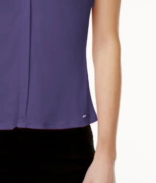 Calvin Klein Women's V-Neck Sleeveless Top Purple Size Medium
