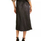 Lucy Paris Women's Pleated Velvet Skirt Gold Size Small