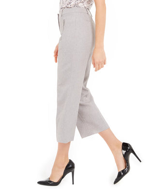 Calvin Klein Women's Zipper Pocket Cropped Twill Pants Grey Size 12 Petite