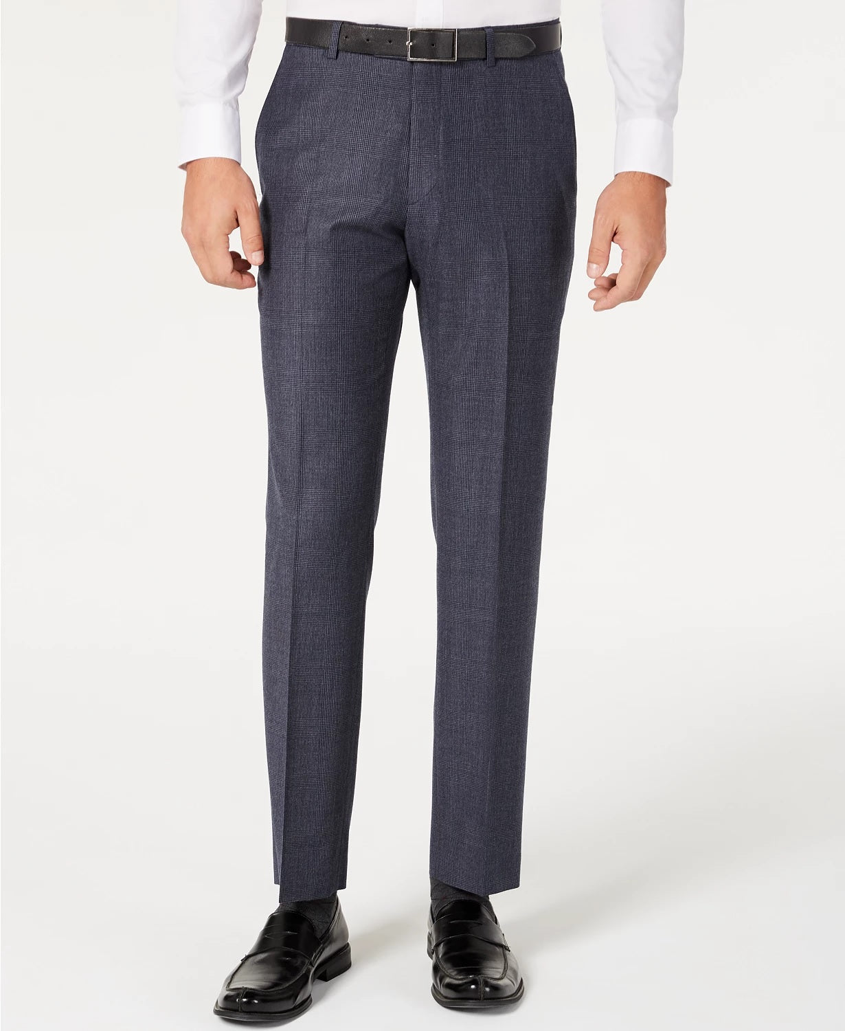 Tommy Hilfiger Men's Modern-Fit THFlex Stretch Blue Plaid Suit Separate Pants Navy Size 30X30