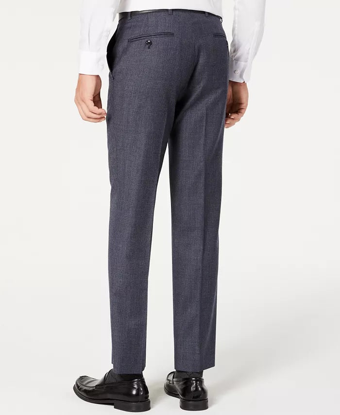 Tommy Hilfiger Men's Modern-Fit THFlex Stretch Blue Plaid Suit Separate Pants Navy Size 30X30