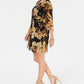 Connected Women's Floral Chiffon Keyhole Dress Dark Yellow Size 8 Petite