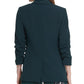 DKNY Women's Ruched-Sleeve Open-Front Blazer Green Size 8