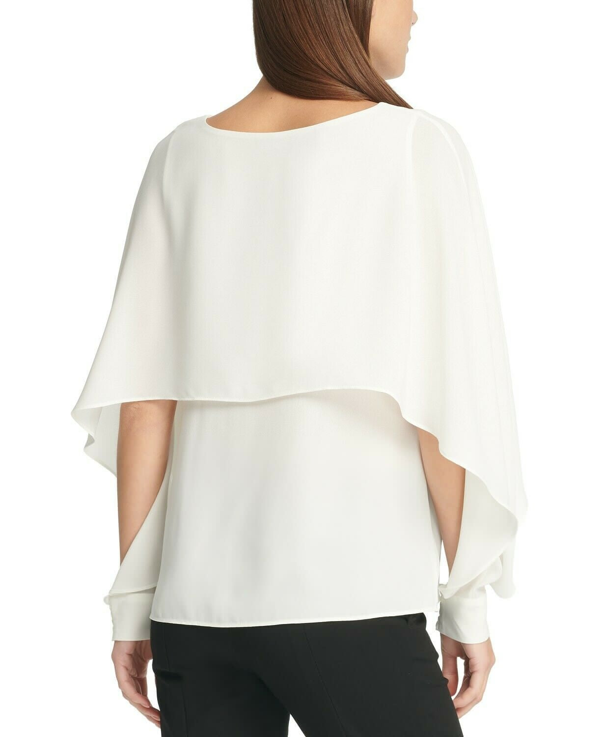 DKNY Women's Cape-Style Top White Size Medium