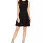 Vince Camuto Women's Sleeveless Mesh Fit-And-Flare Dress Black Size Large