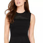 Vince Camuto Women's Sleeveless Mesh Fit-And-Flare Dress Black Size Large