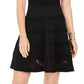 Vince Camuto Women's Sleeveless Mesh Fit-And-Flare Dress Black Size Large