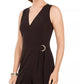 Vince Camuto Women's D Ring Belted Wrap Jumpsuit Black Size 14