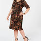 Connected Women's Trendy Plus Size Surplice Sheath Dress Rustcopper Size 18W