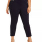 Calvin Klein Women's Plus Size Cropped Zipper-Pocket Pants Blue Size 18W