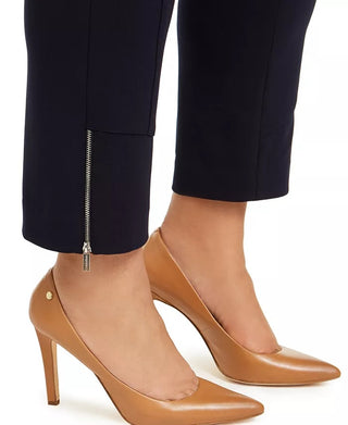 Calvin Klein Women's Plus Size Cropped Zipper-Pocket Pants Blue Size 18W